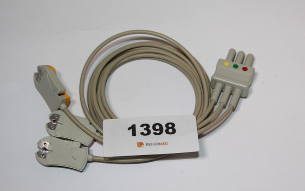 3-wire patient cable with clamps for VS plug-in system