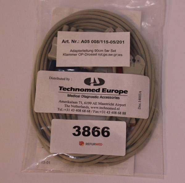 Originalverpackte 5 - adrige Adapterleitung, geklammert, HF- geschirmt A05 008/115-05/201