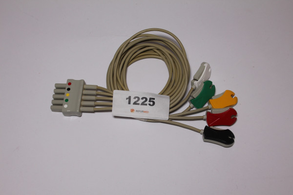 5-core patient cable with clips, shielded